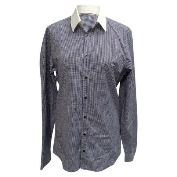 Gucci Gingham Button-Down Shirt in Blue and White Cotton